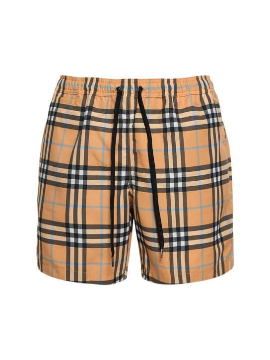 Burberry: Bañador shorts de algodón - Dusty Orange - men_0 | Luisa Via Roma