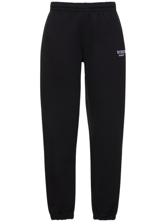 Rotate: Mimi cotton jersey sweatpants - Black - women_0 | Luisa Via Roma