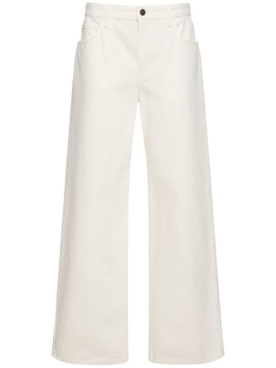 The Row: Eglitta wide cotton denim jeans - White - women_0 | Luisa Via Roma
