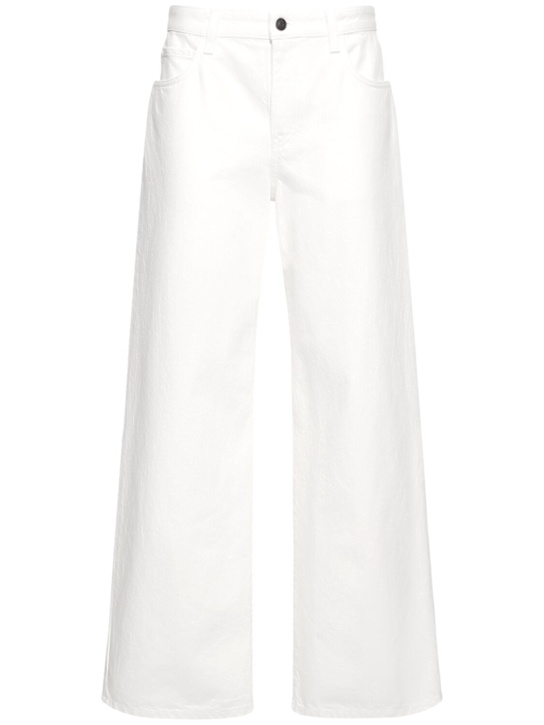 The Row: Eglitta wide cotton denim jeans - White - women_0 | Luisa Via Roma
