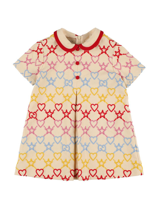 Gucci: Embroidered stretch viscose dress - Beyaz - kids-girls_0 | Luisa Via Roma