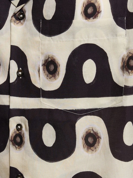 Commas: Jungle Wave シルクシャツ - ブラック/ベージュ - men_1 | Luisa Via Roma