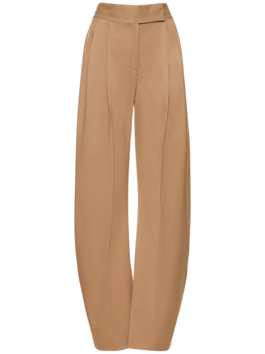 The Attico: Pantalon ample en laine mélangée taille haute Gary - Camel - women_0 | Luisa Via Roma