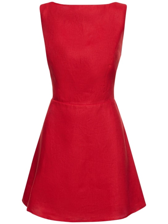 Reformation: Vestito Zinni in lino - Rosso - women_0 | Luisa Via Roma
