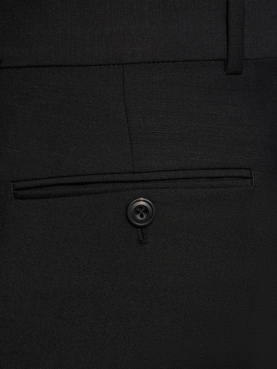 Alexander McQueen: Slim fit wool blend tailored pants - Black - men_1 | Luisa Via Roma