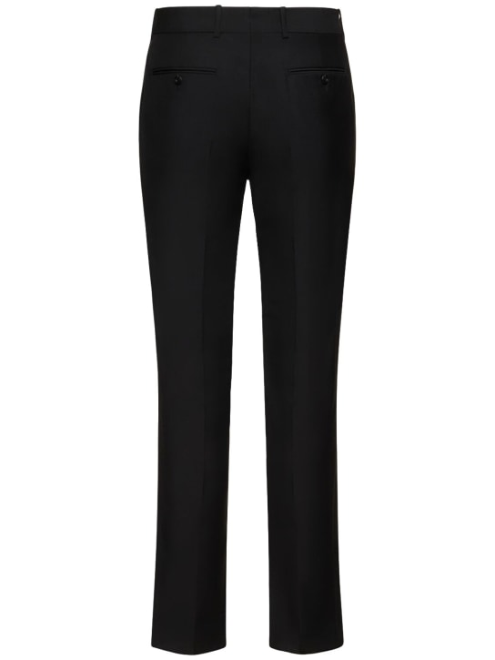 McQueen: Slim fit wool blend tailored pants - Black - men_4 | Luisa Via Roma