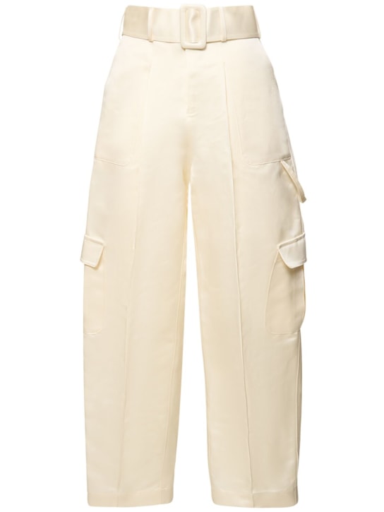 Pantalón cargo beige satinado  Cargo trousers, Pants for women