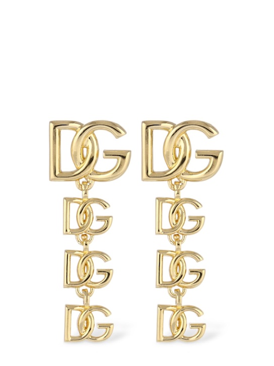 Dolce&Gabbana: DG logo吊坠耳环 - 金色 - women_0 | Luisa Via Roma