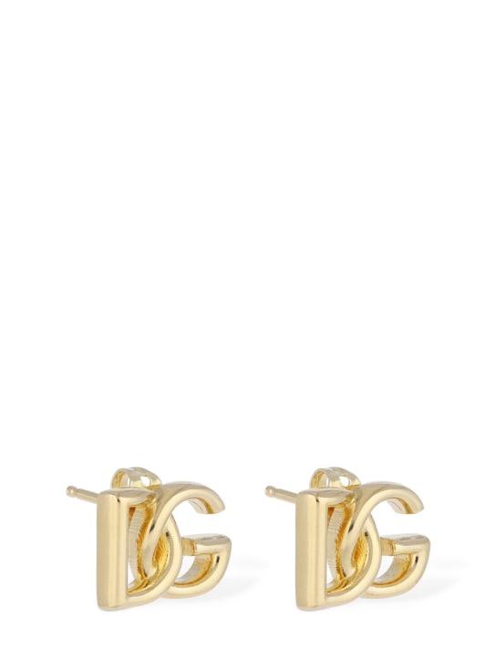 Dolce&Gabbana: DG logo stud earrings - men_1 | Luisa Via Roma