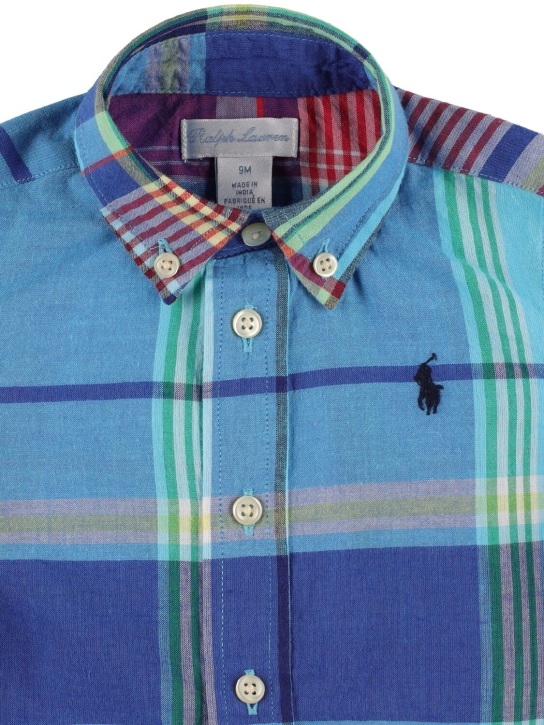 Polo Ralph Lauren: Camicia e pantaloni in popeline con ricamo logo - Multicolore - kids-boys_1 | Luisa Via Roma