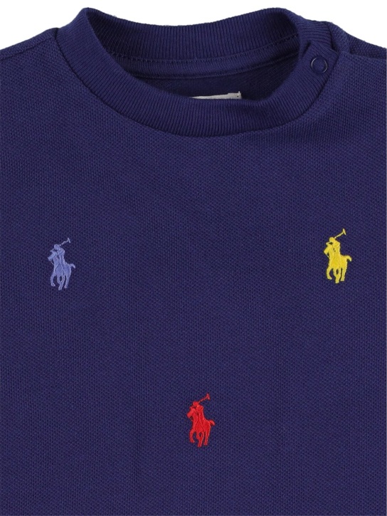 Ralph Lauren: Camiseta de jersey de algodón con logo - kids-boys_1 | Luisa Via Roma