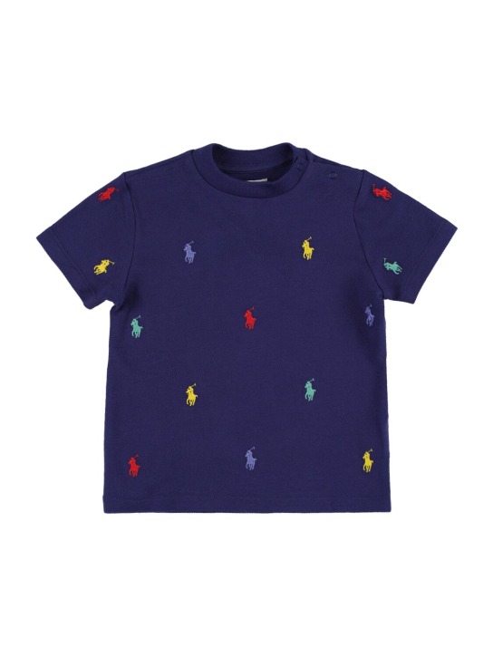 Polo Ralph Lauren: Camiseta de jersey de algodón con logo - kids-boys_0 | Luisa Via Roma