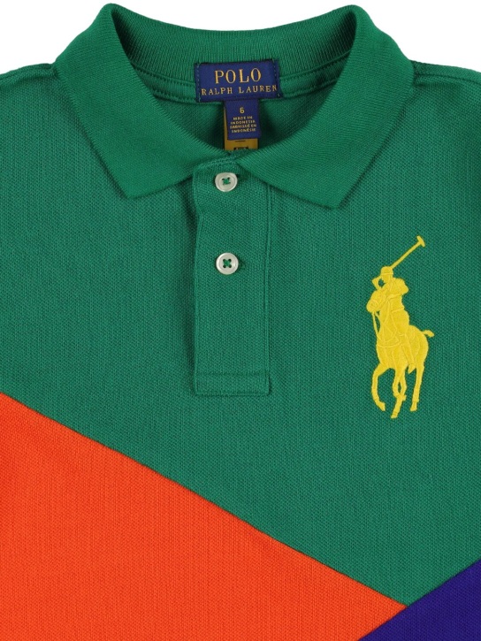 Polo Ralph Lauren: Cotton piquet polo shirt - Renkli - kids-boys_1 | Luisa Via Roma