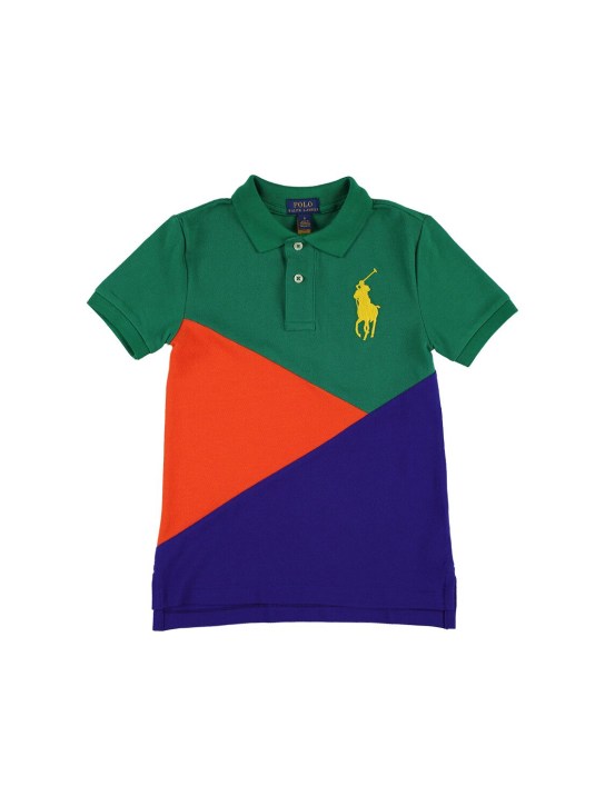 Ralph Lauren: Cotton piquet polo shirt - Multicolor - kids-boys_0 | Luisa Via Roma