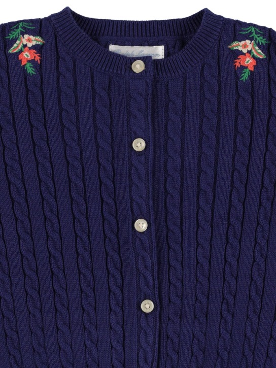 Polo Ralph Lauren: Cotton knit cardigan - Lacivert - kids-girls_1 | Luisa Via Roma