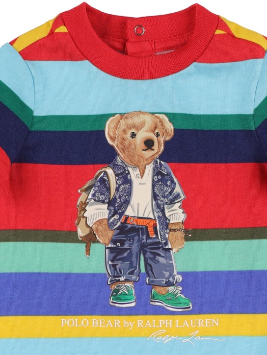 Polo Ralph Lauren: Bear print cotton jersey romper - kids-boys_1 | Luisa Via Roma