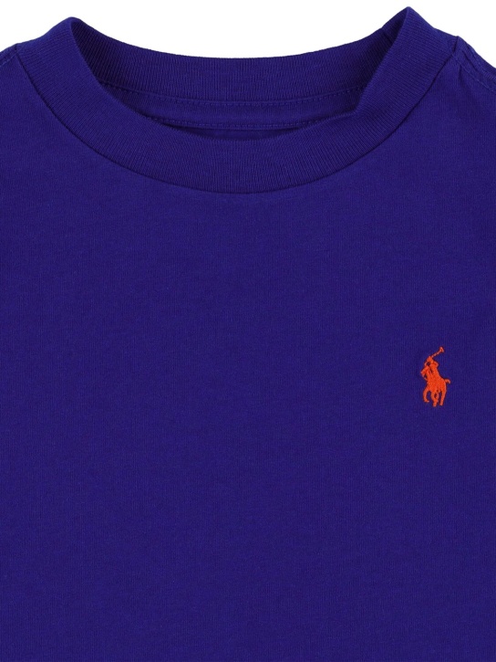 Ralph Lauren: Camiseta de jersey de algodón con logo bordado - kids-boys_1 | Luisa Via Roma