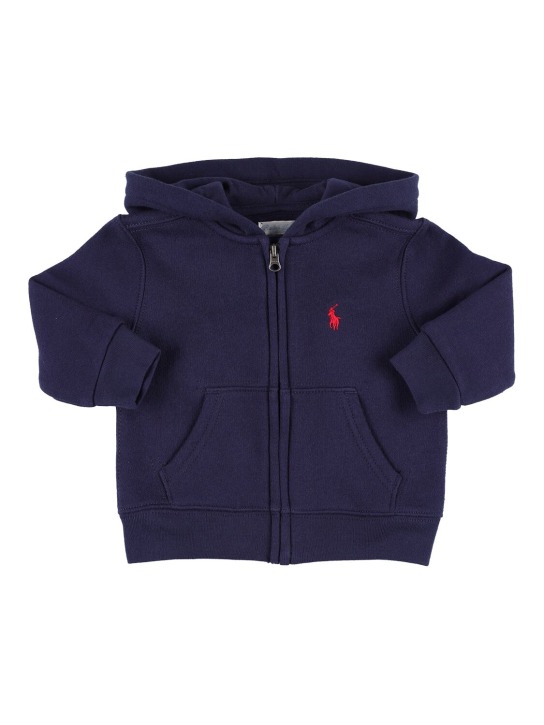 Logo-Embroidered Ribbed Cotton Zip-Up Hoodie