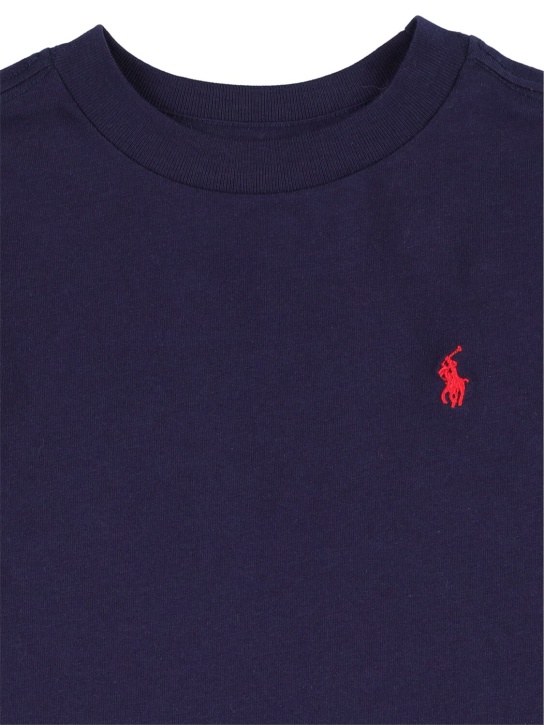 Polo Ralph Lauren: Camiseta de jersey de algodón con logo bordado - kids-boys_1 | Luisa Via Roma