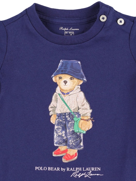Polo Ralph Lauren: Kleid und Höschen aus Baumwolle mit Druck - Dunkelblau - kids-girls_1 | Luisa Via Roma