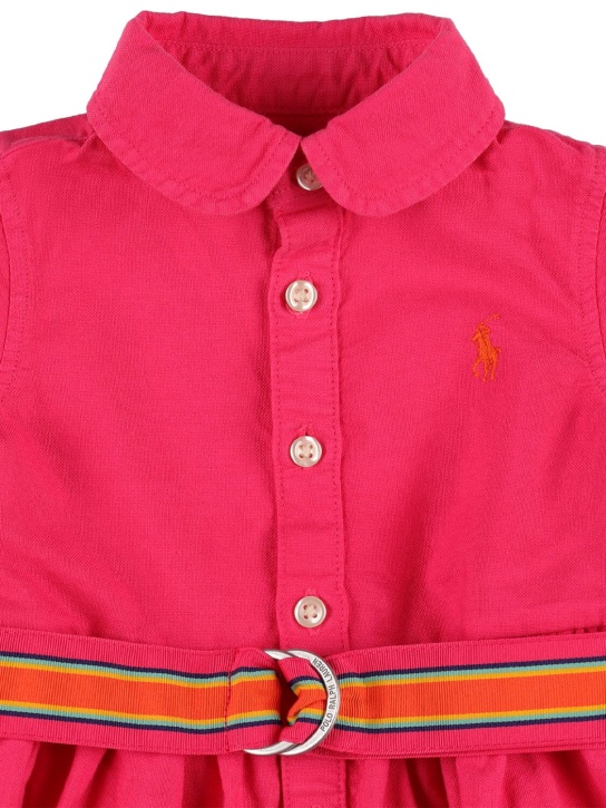 Polo Ralph Lauren: Cotton poplin dress & diaper cover - Dark Pink - kids-girls_1 | Luisa Via Roma