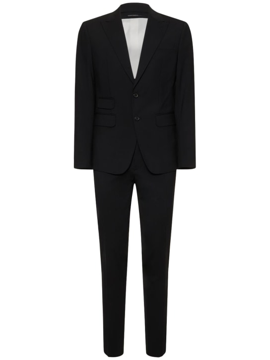 Dsquared2: London stretch wool suit - Black - men_0 | Luisa Via Roma