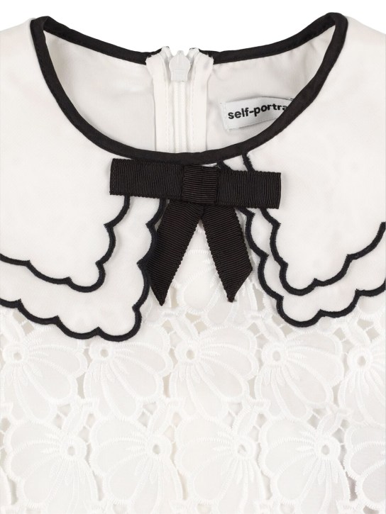 Self-portrait: Macramé lace dress w/ scalloped collar - White - kids-girls_1 | Luisa Via Roma