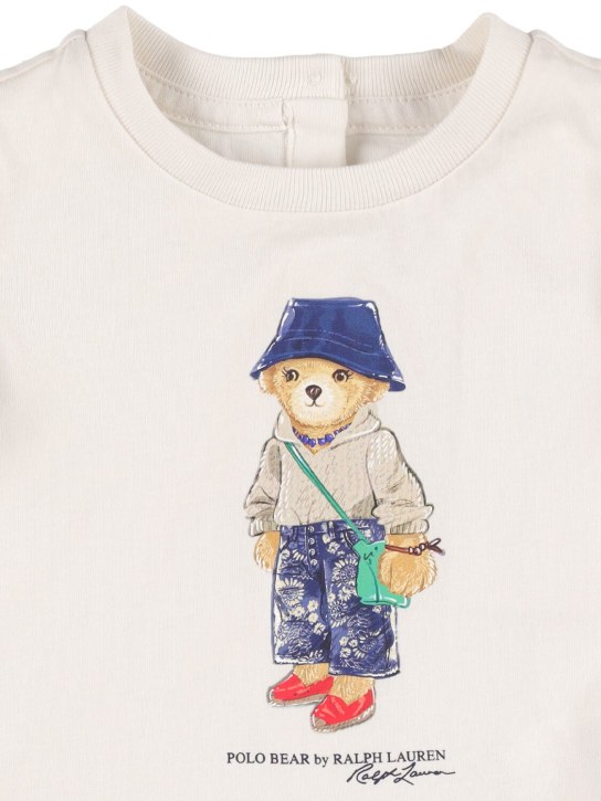 Ralph Lauren: T-shirt en jersey de coton imprimé ourson - Blanc - kids-girls_1 | Luisa Via Roma