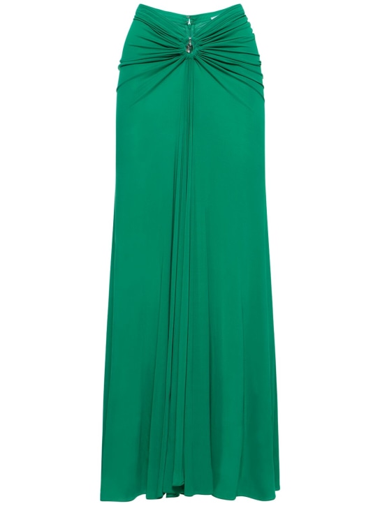 Rabanne: Gonna midi in jersey drappeggiato - Verde - women_0 | Luisa Via Roma