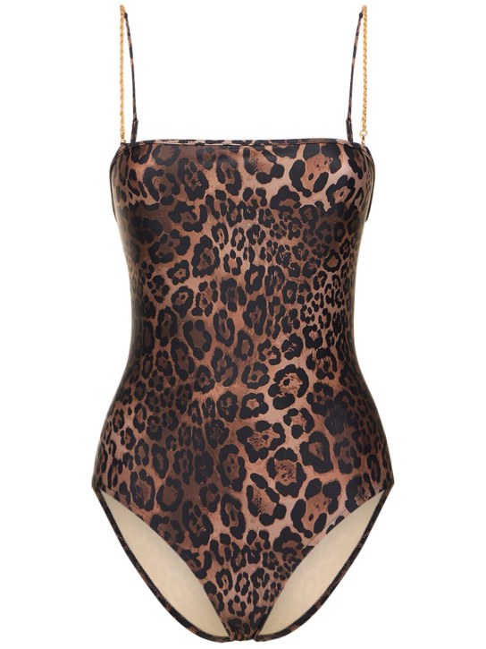 Dolla Paris: Bañador entero Lola con tirantes de cadena - Café/Multi - women_0 | Luisa Via Roma