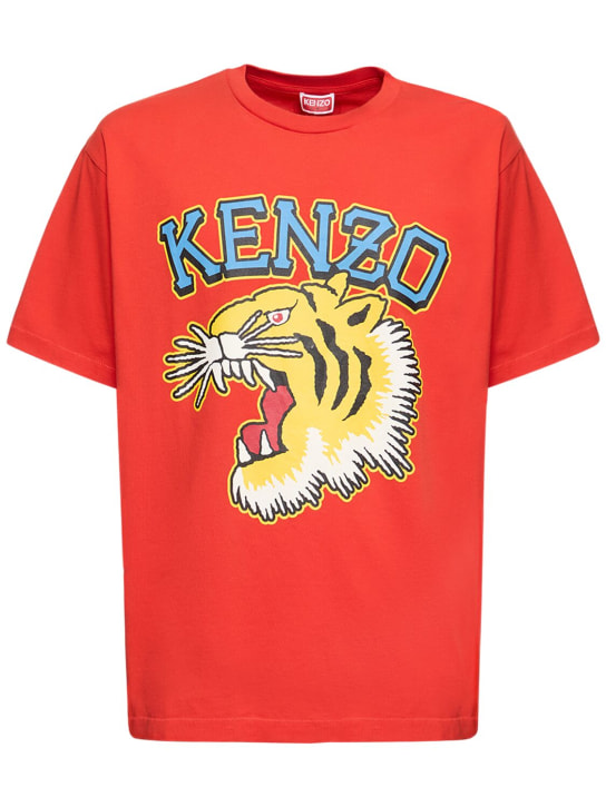 Kenzo Paris: T-Shirt aus Baumwolljersey mit Tigerdruck - men_0 | Luisa Via Roma