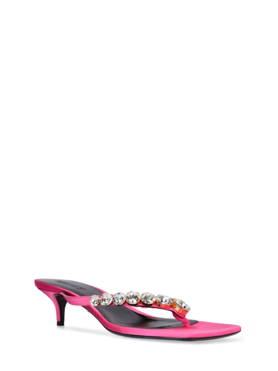 Versace: 45mm Embellished satin sandals - Dark Pink - women_2 | Luisa Via Roma