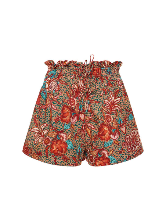 Ulla Johnson: Shorts de algodón con estampado - Multicolor - women_0 | Luisa Via Roma
