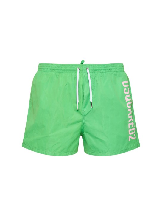 Dsquared2: Bañador shorts con logo - men_0 | Luisa Via Roma