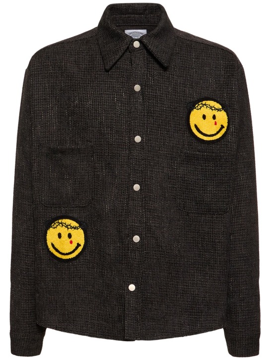 Someit: Tweed shirt jacket w/patches - Black - men_0 | Luisa Via Roma