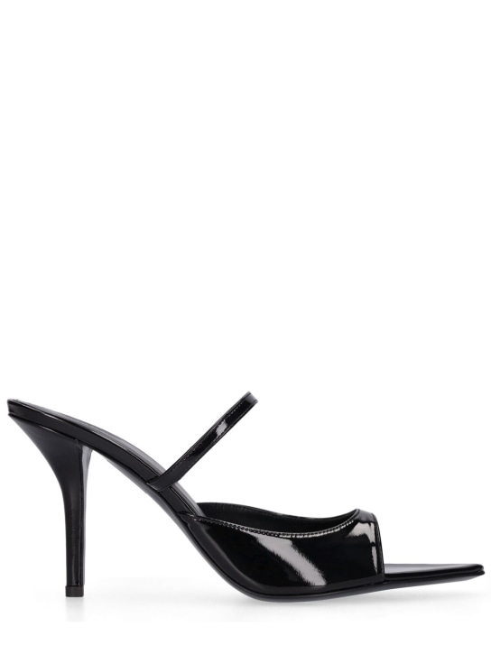 Gia Borghini: 85mm hohe Sandaletten aus Lackleder „Aimeline“ - Schwarz - women_0 | Luisa Via Roma