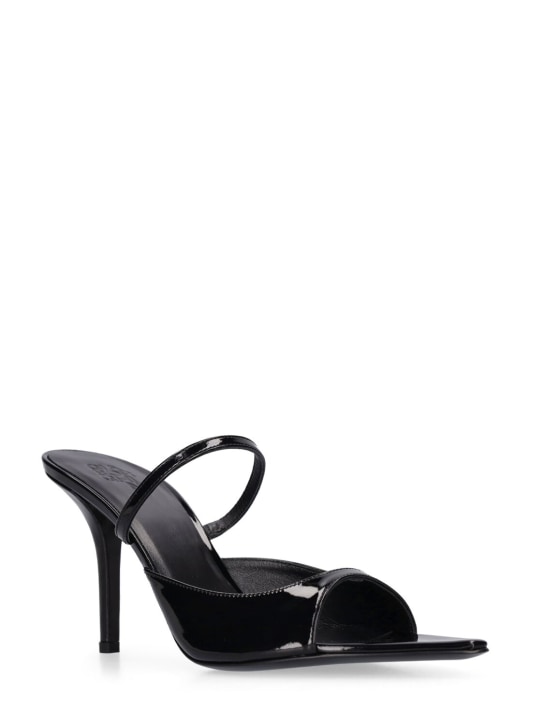 Gia Borghini: 85mm hohe Sandaletten aus Lackleder „Aimeline“ - Schwarz - women_1 | Luisa Via Roma