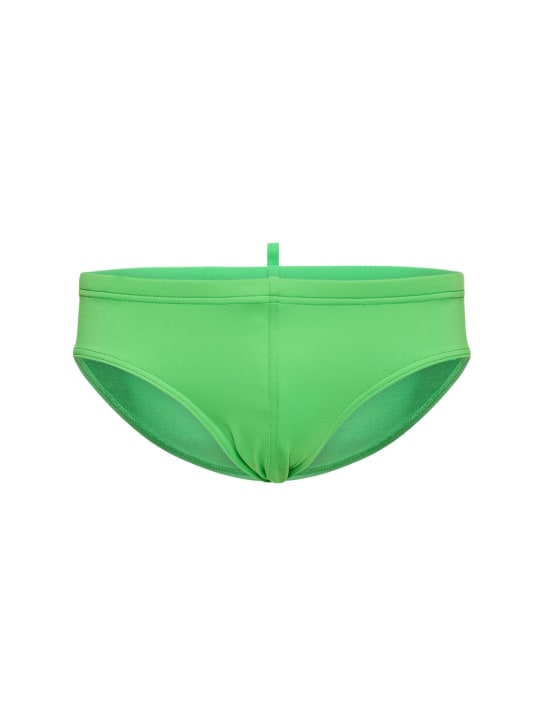 Dsquared2: Logo swim briefs - Yeşil/Pembe - men_0 | Luisa Via Roma