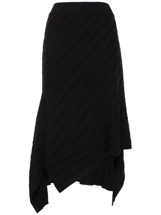 Asymmetric rib knit midi skirt - Stella McCartney - Women