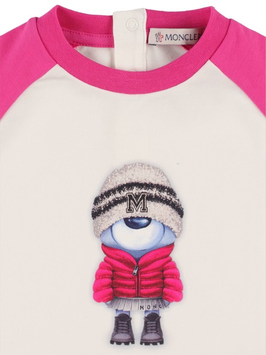 Moncler: Camiseta de algodón jersey stretch - Natural - kids-girls_1 | Luisa Via Roma