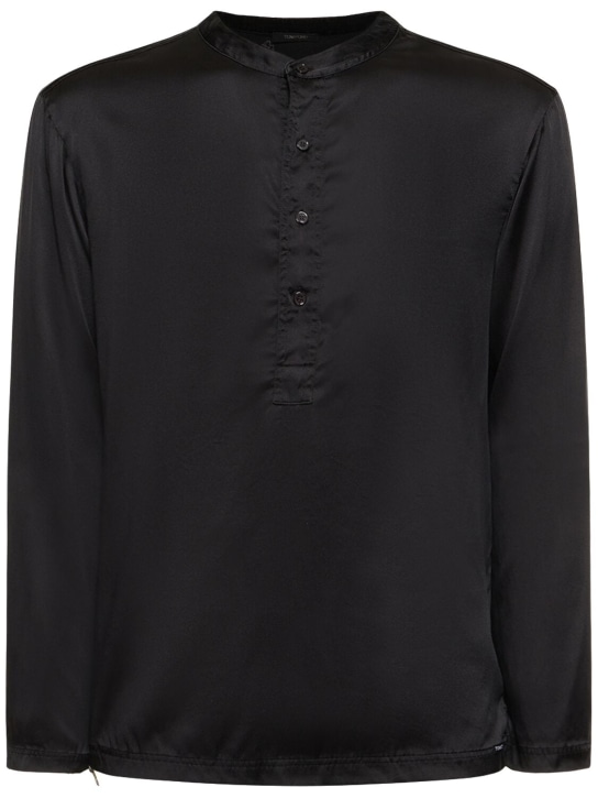Tom Ford: Silk pajama shirt - Black - men_0 | Luisa Via Roma
