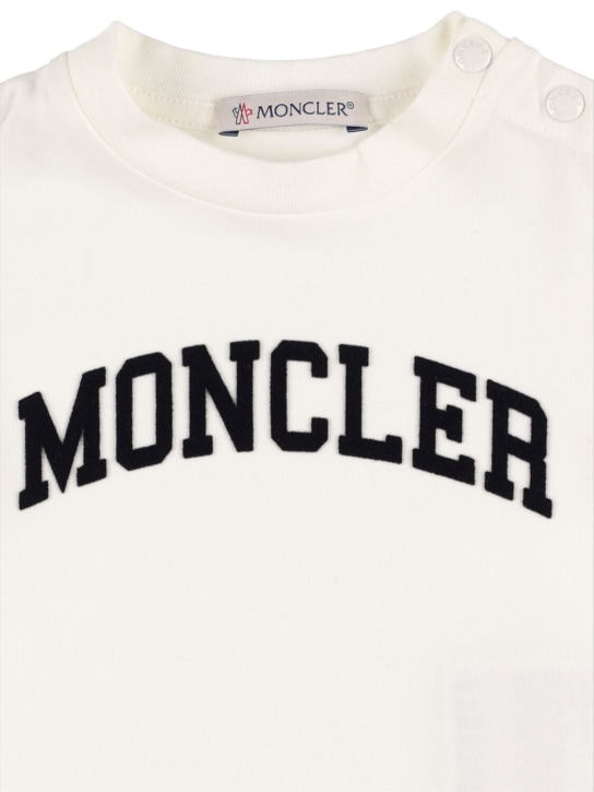 Moncler: Camiseta de algodón jersey stretch - Natural - kids-boys_1 | Luisa Via Roma