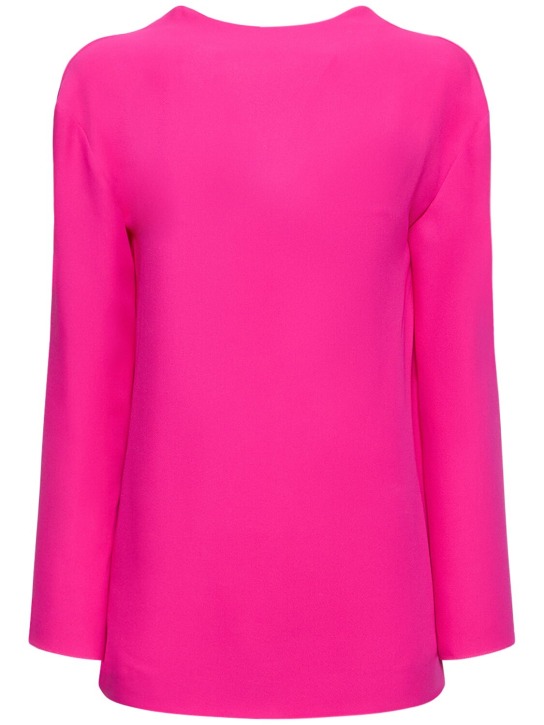 Valentino: Silk cady couture top - Pink - women_0 | Luisa Via Roma