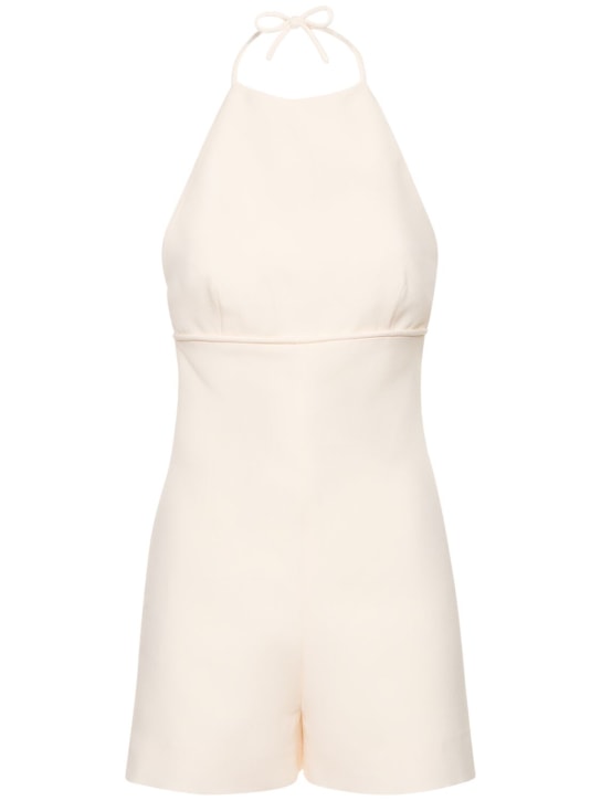 Valentino: Crepe couture short halter jumpsuit - White - women_0 | Luisa Via Roma