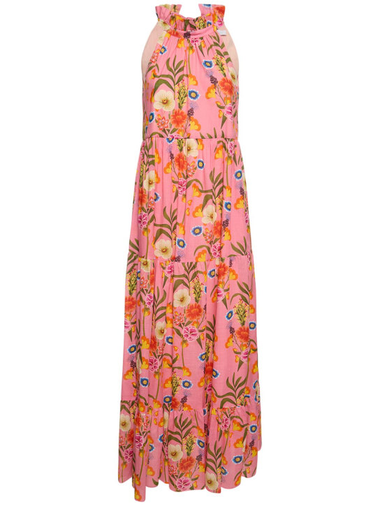 Borgo De Nor: Langes Kleid aus Baumwollvoile „Pandora“ - Pink/Bunt - women_0 | Luisa Via Roma
