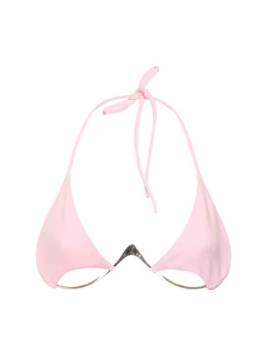 MUGLER: LVR Exclusive triangle wired bikini top - Pink - women_0 | Luisa Via Roma