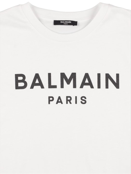 Balmain: Organic cotton jersey t-shirt w/logo - kids-boys_1 | Luisa Via Roma