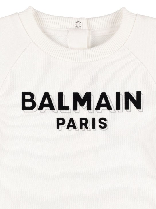 Balmain: Organic cotton dress w/diaper cover - White - kids-girls_1 | Luisa Via Roma