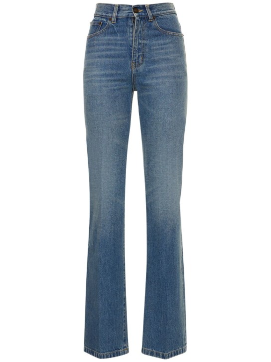 SAINT LAURENT, HIGH RISE FLARED LEG DENIM PANTS, Women