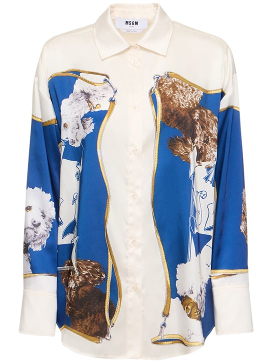 Printed tech satin shirt - Msgm - Women | Luisaviaroma